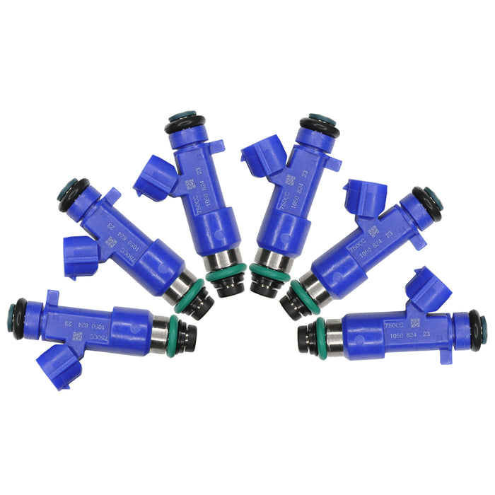 6x 750cc Fuel Injectors fit Denso For Nissan Infiniti G37 GTR 63570 14002-AN001