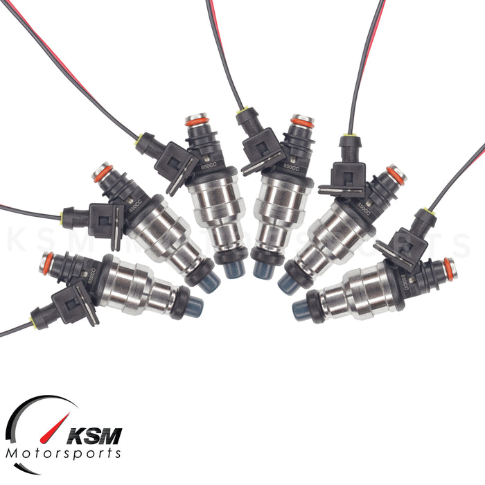 6 x 850cc Fuel Injectors for Toyota 7MGE 7MGTE 1JZ 1JZGTE 2JZ 2JZGE 2JZGTE
