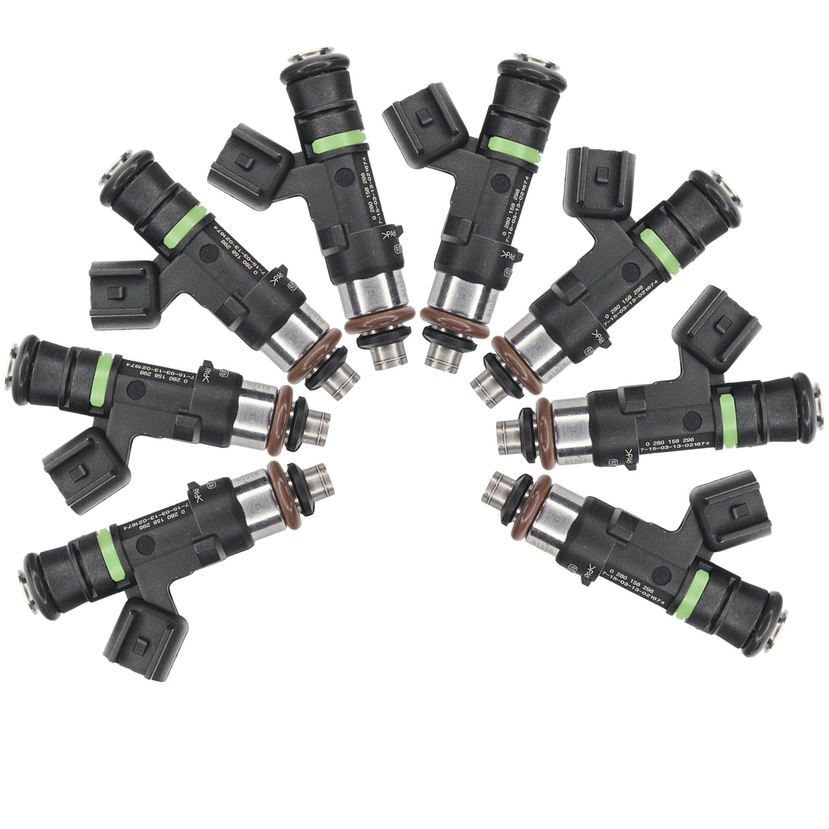 8 x 621cc 56lb Petrol Gas Fuel Injectors EV14ES USCAR E85 Compatible 0 ...