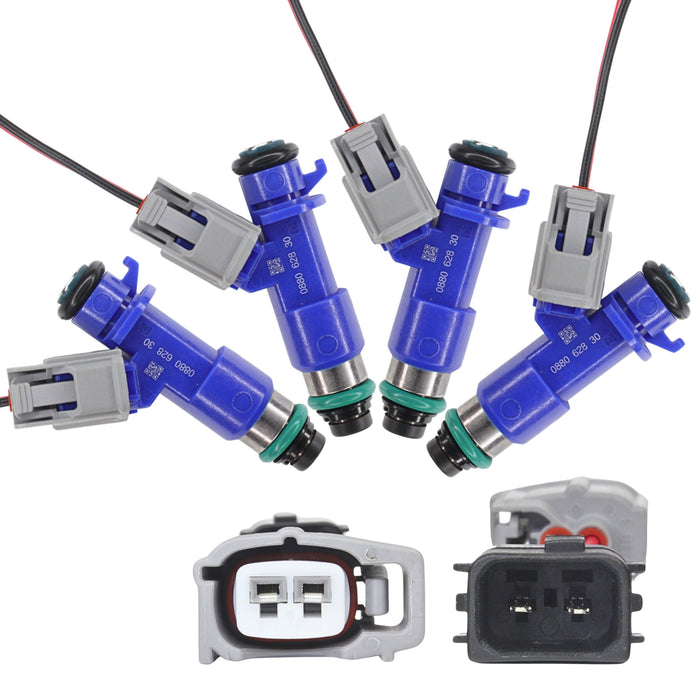 4 x 650cc fuel Injectors with Plug & Play OBD2 adapters for Honda Acura RDX