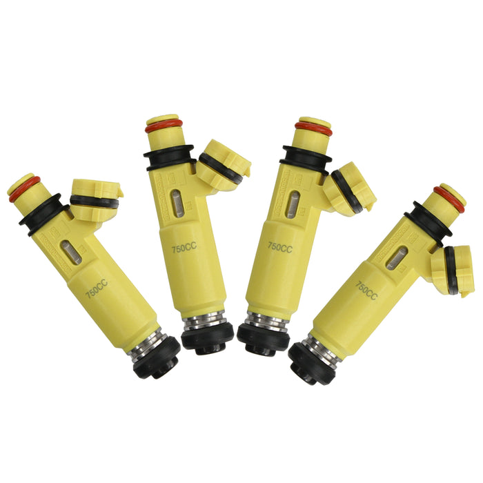4x 750cc for MAZDA OEM 04-08 RX8 RX7 13B Miata fit Denso yellow fuel injectors