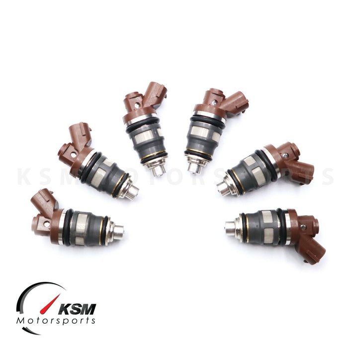 6x 800cc fit Denso Side Feed Fuel Injectors for TOYOTA Supra 2JZ 1JZ GTE 1J 2J