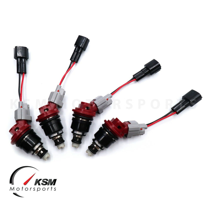 4 x 650cc Side Feed Fuel Injectors for NISSAN NISMO  SR20 S13 S14 S15 fit JECS