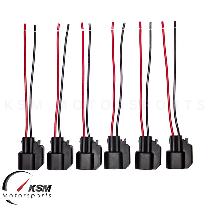 6x EV6 EV14 USCAR Fuel injector Connectors Plugs Wiring Clips Pigtail Cut Splice