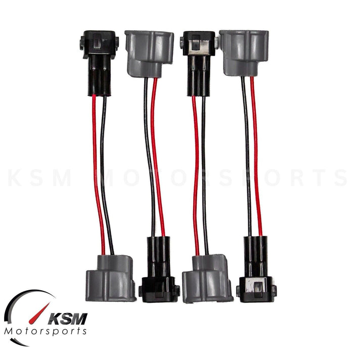 4 x OBD2 TO RDX 410cc FUEL INJECTOR CONVERSION JUMPER HARNESS ADAPTERS CONNECTOR