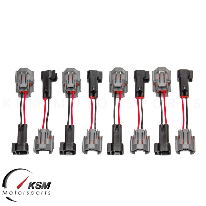 8 x EV6/EV14 to DENSO CONVERSION JUMPER HARNESS ADAPTER CONNECTOR FUEL INJECTORS