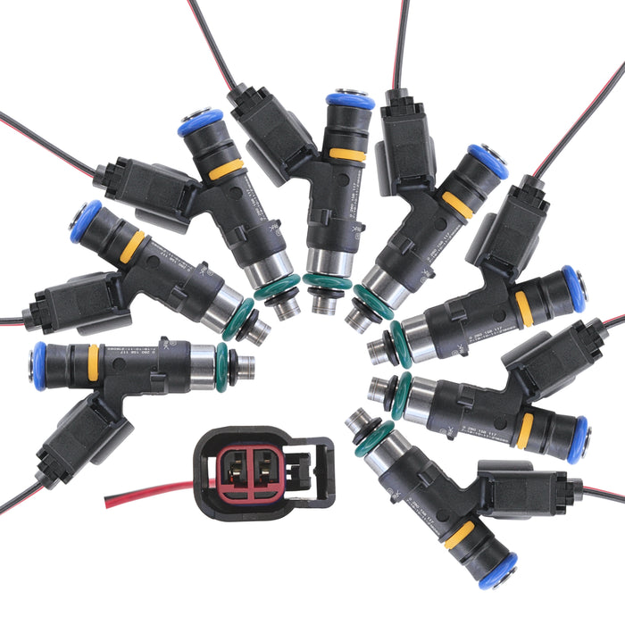8x High Impedance Fuel Injectors 42lb 440cc EV14 Standard body USCAR plug 48.5mm