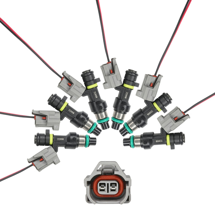 6 x 850cc Turbo Fuel Injectors for Honda Acura V6 3.0 3.2 3.5 81lb Fit Denso