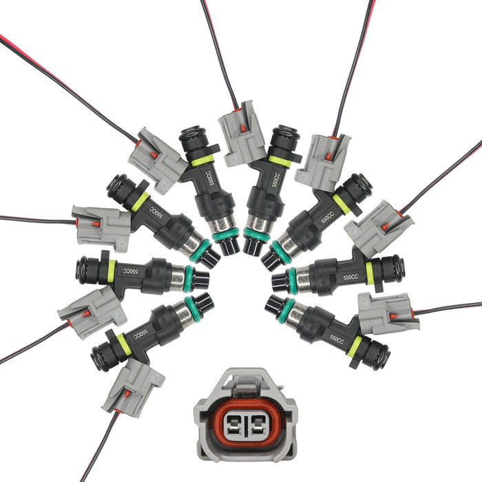 8 x 550cc 52lb Fuel Injectors For 04-10 Infiniti QX56 04-16 Nissan 5.6 V8 VK56