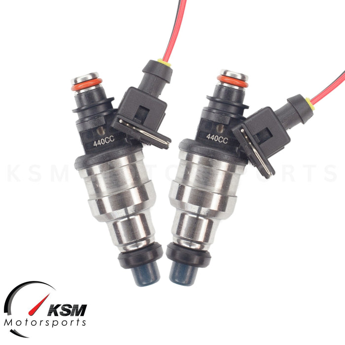 2 x 440cc 42lb Fuel Injectors Fit Mazda Turbo RX7 RX8 FC3S 13B 20B REW GT R3 2