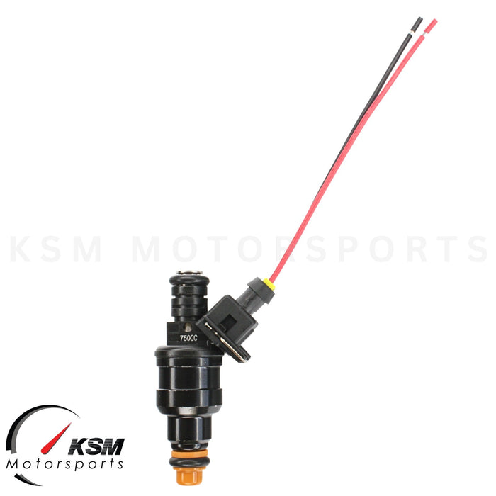 Set of 6 750cc Fuel Injectors for A6 323i 325i 328i 525i Mustang Regal V6