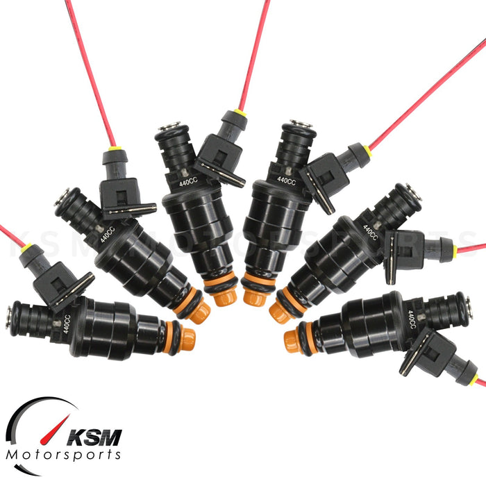 Set 6 x  440cc 42LB Fuel Injectors Wide fit Bosch Chevy GMC V6 3.8L 2.8L Turbo