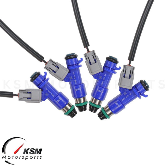 4 x 550cc fuel Injectors with Plug & Play adapters for Honda Acura RDX