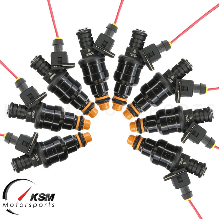 8 x 550cc 52LB EV1 Fuel Injectors for GM LT1 LS1 LS6 Ford Mustang SOHC DOHC BMW