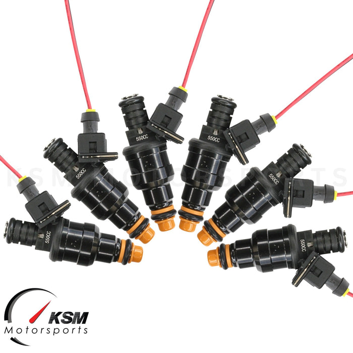Set 6 x  550cc 52LB Fuel Injectors Wide fit Bosch Chevy GMC V6 3.8L 2.8L Turbo