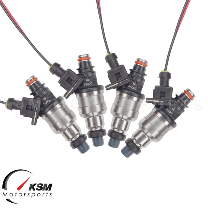 4 x 650CC Fuel Injectors for EVO 7 8 9 RX-7 FC3S 13B 20B 4AGE 4G63T E85