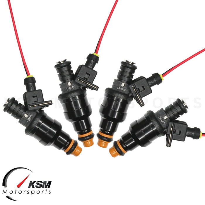 4 x 1300cc 124LB Fuel Injectors Wide fit Bosch E30 S14 M10 Turbo DOHC TT
