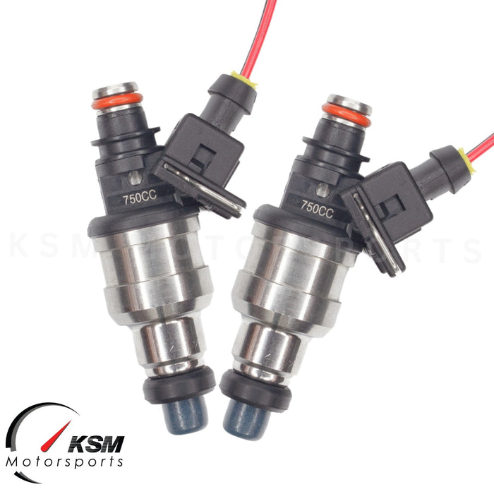 2 injecteurs de carburant 750 cc 70 lb pour Mazda Turbo RX7 RX8 FC3S 13B 20B REW GT R3 2 