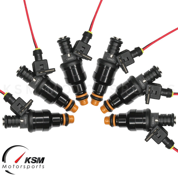 Set 6 x  1300cc 124LB Fuel Injectors Wide fit Bosch for BMW AUDI FORD GMC BUICK