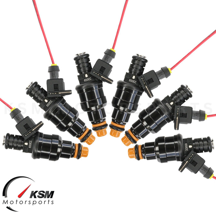 6 x 650cc Fuel Injectors for A6 323i 325i 328i 525i Mustang Regal V6 E85