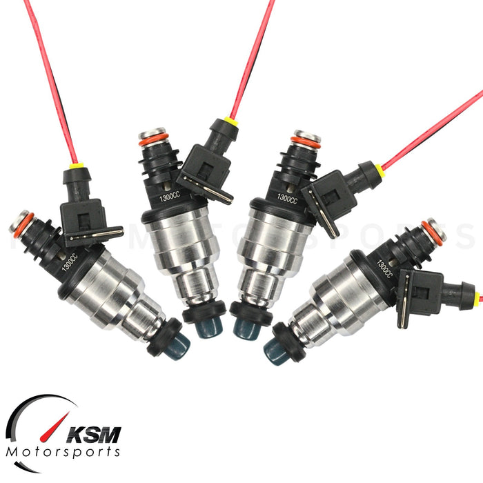 Set 4 x 1300cc Fuel Injectors for EVO 7 8 9 RX-7 FC3S 13B 20B 4AGE 4G63T 885