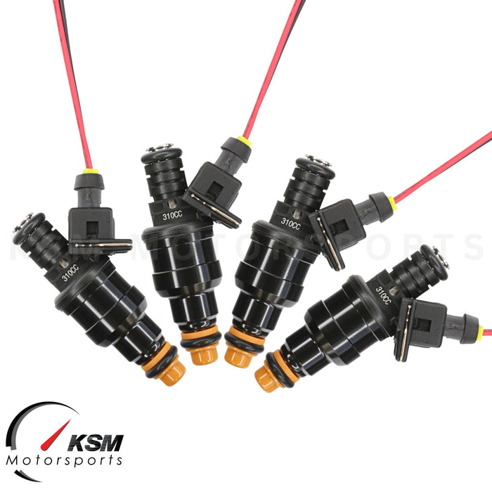 4 x 310 cc 30LB Einspritzdüsen, breite Passform für Bosch E30 S14 M10 Turbo DOHC TT 