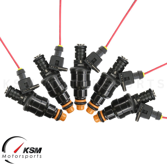 5x 440cc 42lb Fuel Injectors for Volvo S40 V50 S60 XC90 C70 Turbo Fit Bosch EV1