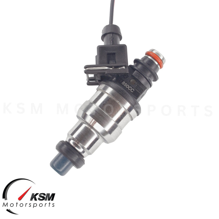 4 x 850cc Fuel Injectors For EVO 4-9 RX-7 FC3S 13B 20B 4AGE 4G63T EV1 e85