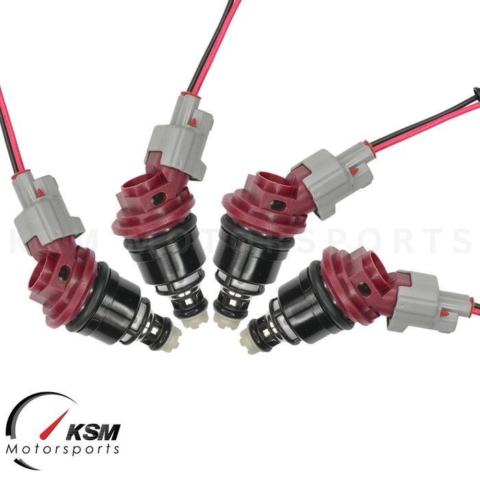4 x 850cc Side Feed Fuel Injectors for NISSAN NISMO fit JECS SR20 S13 S14 S15