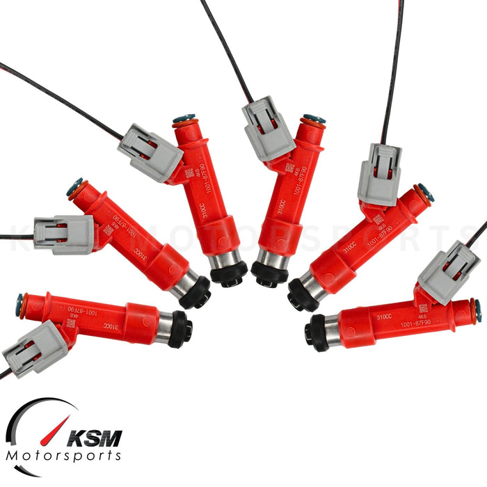 6 x 310cc Fuel Injectors for Nissan RB20DET RB26DETT R32 R33 R34 GTR fit DENSO