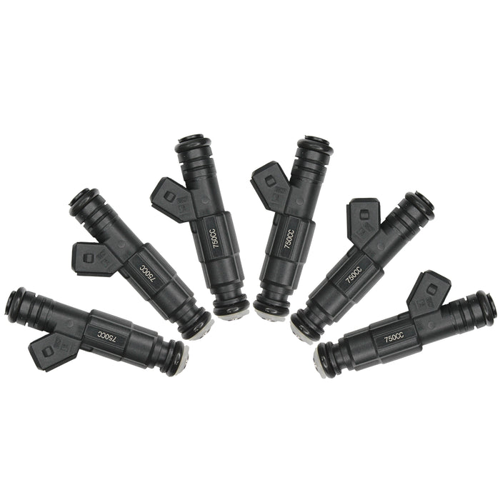 6 x 750cc EV6 Fuel Injectors for Ford BA BF XR6 turbo 70lb 71lb FPV HSV EV1 plug