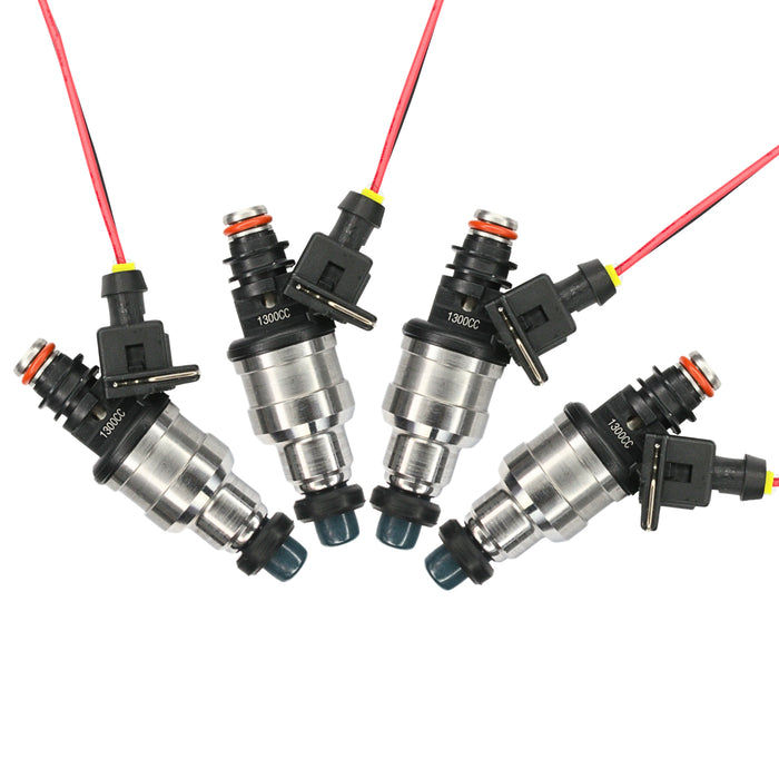 4x 1300cc Fuel Injectors for Civic Integra Acura all D B F H K ZC VTEC w/ clips
