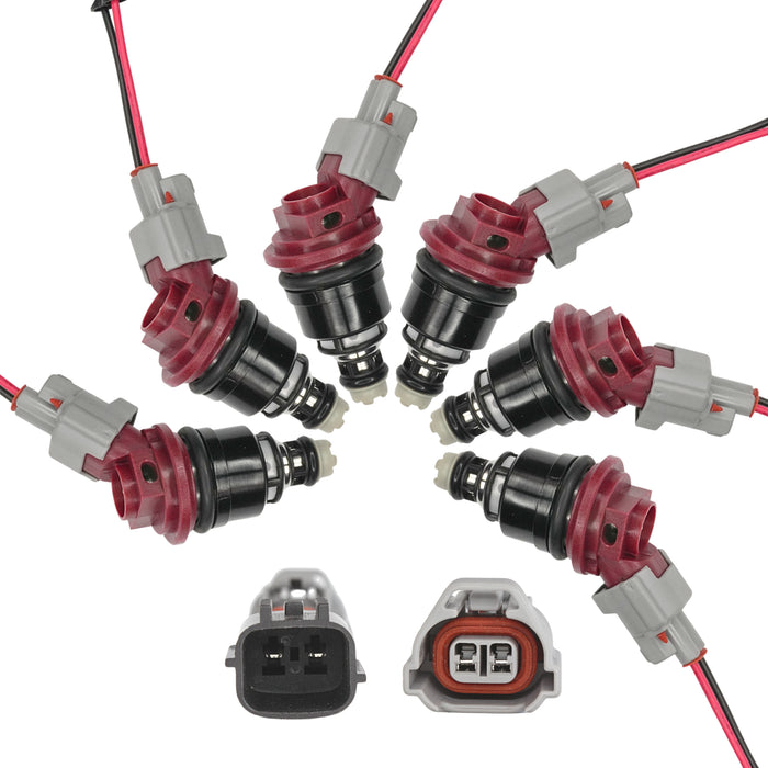6 x 750cc Fuel Injectors for NISSAN / NISMO SKYLINE R33 GTS-T RB25DET fit JECS