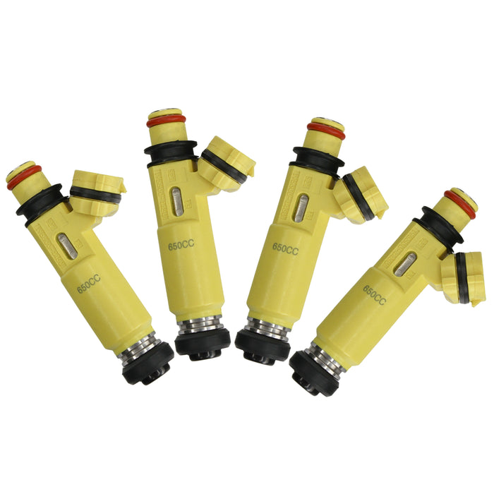 4x 650cc for MAZDA OEM 04-08 RX8 RX7 13B Miata fit Denso yellow fuel injectors