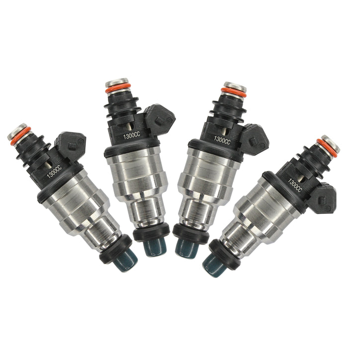 Set 4 x 1300cc KSM Fuel Injectors For EVO 4-9 RX-7 FC3S 13B 20B 4AGE 4G63T EV1