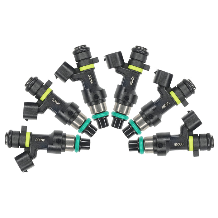 6 x 850cc turbo fuel injectors 81lb For Nissan GTR R35 350Z G35 M35 fit DENSO