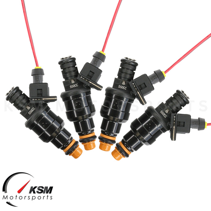 4 x 550cc 52LB Fuel Injectors Wide fit Bosch E30 S14 M10 Turbo DOHC TT