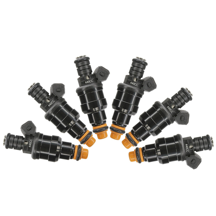 Set 6 x  440cc 42LB Fuel Injectors Wide fit Bosch Chevy GMC V6 3.8L 2.8L Turbo