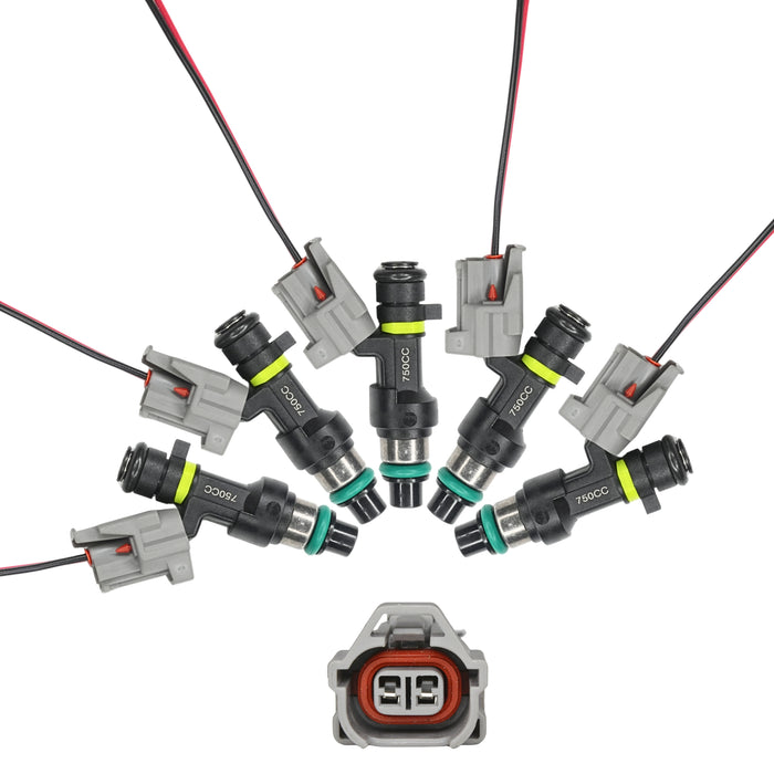 5 750cc Einspritzdüsen mit hohem OHMS für 2009–2010 Ford Focus MK2 RS ST225, passend für DENSO