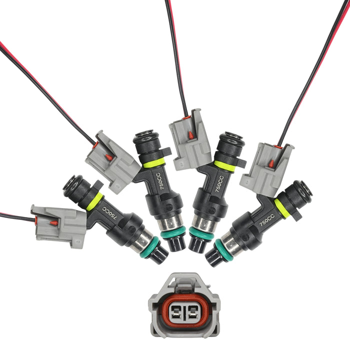 750cc fuel injectors for 02-11 Honda Acura K20A K24A 06-09 S2000 Turbo High OHMS