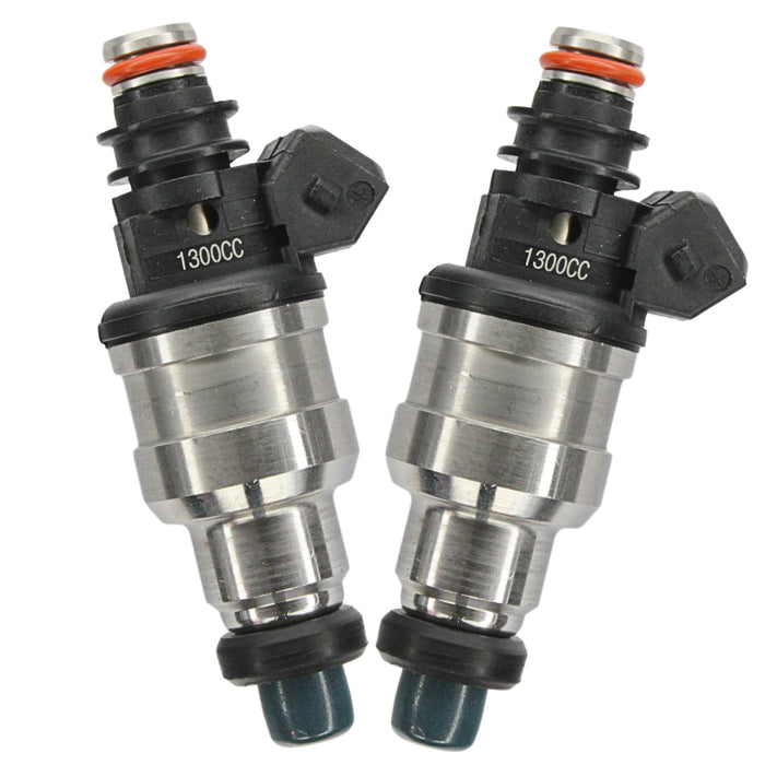 2 x 1300cc 124lb Fuel Injectors Fit Mazda Turbo RX7 RX8 FC3S 13B 20B REW GT R3 2
