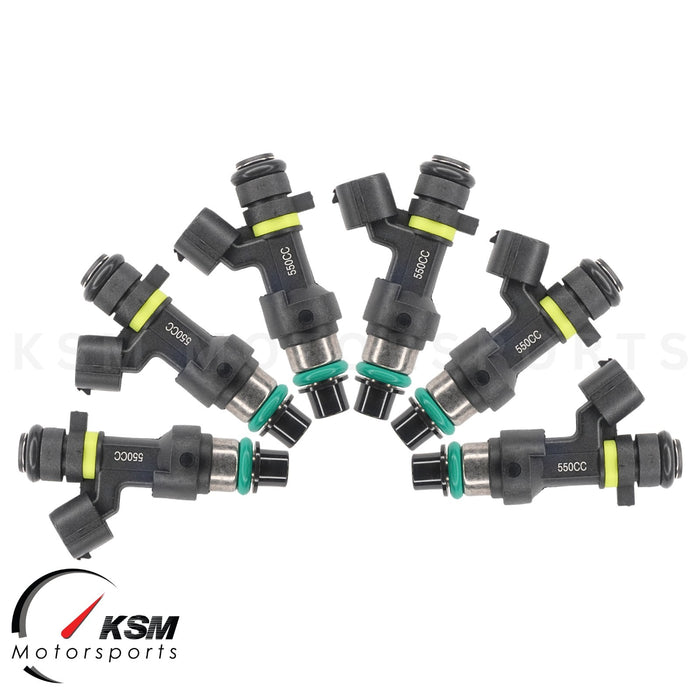 6 x 550cc Turbo Fuel Injectors fit Honda Acura V6 3.0 3.2 3.5 52lb High OHMS e85