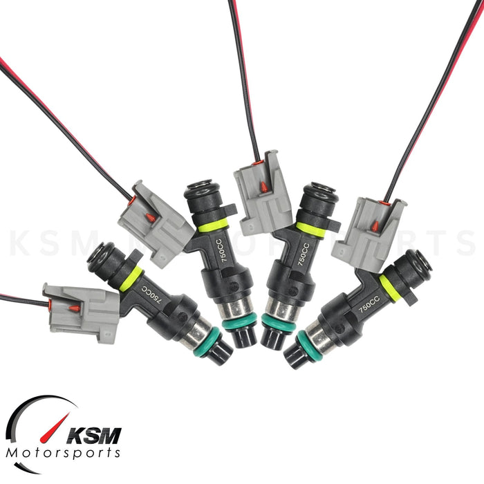 750cc fuel injectors for 02-11 Honda Acura K20A K24A 06-09 S2000 Turbo High OHMS