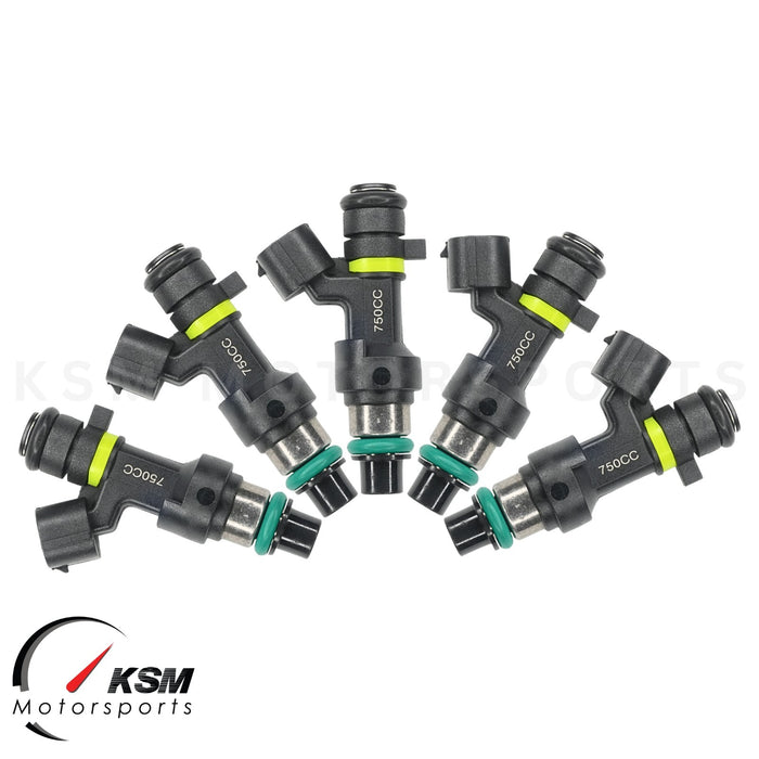 5 750cc Einspritzdüsen mit hohem OHMS für 2009–2010 Ford Focus MK2 RS ST225, passend für DENSO