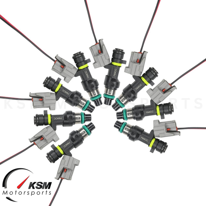 8 x 750cc 71lb Fuel Injectors For 04-10 Infiniti QX56 04-16 Nissan 5.6 V8 VK56