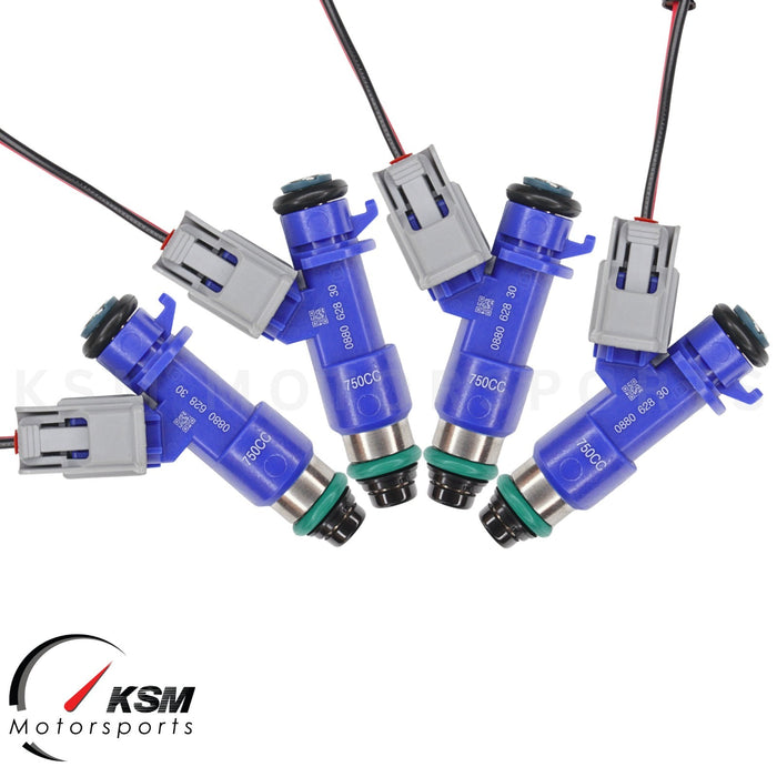 4 x 750cc fuel Injectors with Plug & Play OBD2 adapters for Honda Acura RDX