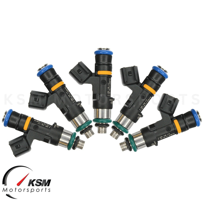 5 x 1300cc 124lb fuel injector for FORD FOCUS MK2 2.5T RS ST fit BOSCH EV14 E85